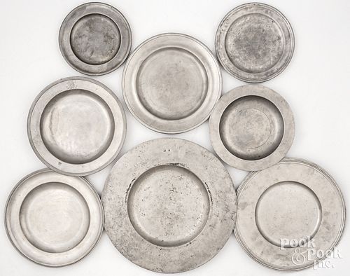 EIGHT PEWTER DISHESEight pewter 30db6a