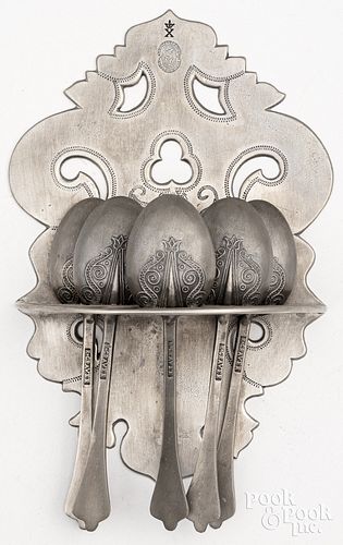 PEWTER SPOON RACK AND SPOONSRichard 30db76