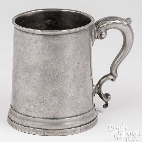 ENGLISH PEWTER QUART MUG, MID 18TH