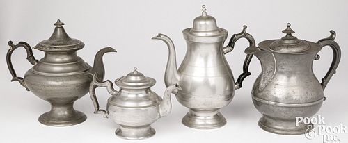 FOUR PIECES OF AMERICAN PEWTER  30dba5
