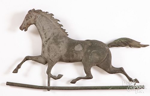 SWELL BODIED COPPER RUNNING HORSE WEATHERVANESwell