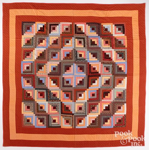 BARN RAISING QUILT, LATE 19TH C.Barn