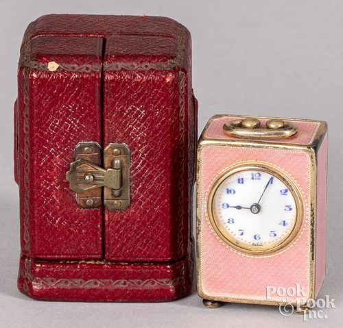 MINIATURE SWISS CARRIAGE CLOCKMiniature 30dc22