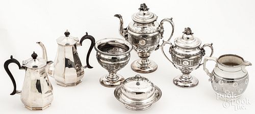 SILVER PLATE AND A SILVER LUSTRE PITCHERSilver