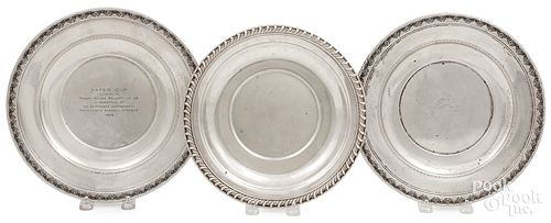 THREE STERLING SILVER PLATESThree