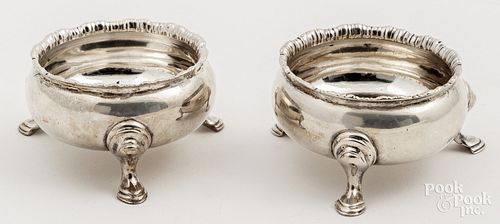 PAIR OF COIN SILVER SALTSPair of