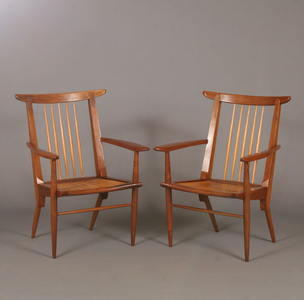 Pair George Nakashima open arm