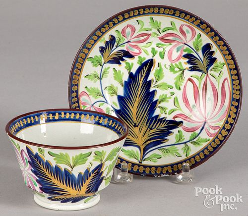 GAUDY DUTCH LEAF PATTERN CUP AND 30dc91