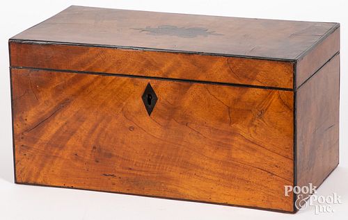 REGENCY INLAID MAHOGANY TEA CADDY,