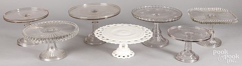 SEVEN GLASS CAKE STANDS 19TH 20TH 30dca9