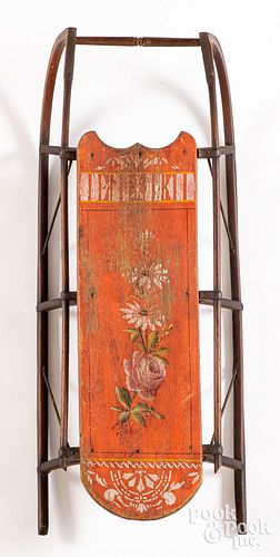 PAINTED CHILD S SLED CA 1900Painted 30dcef