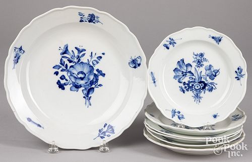 MEISSEN PORCELAIN CHARGER AND SIX