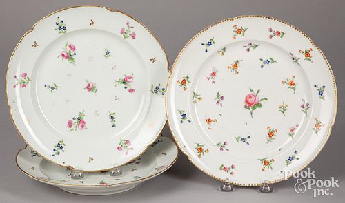 THREE NIDERVILLER PORCELAIN PLATES  30dd2d