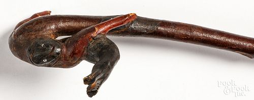 CARVED ROOT CANE, CA. 1900Carved