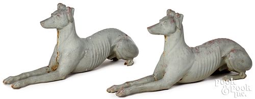 PAIR OF CAST IRON WHIPPETS, 19TH