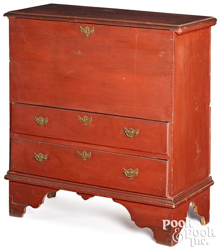 NEW ENGLAND PAINTED PINE MULE CHEST,