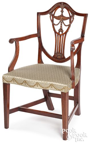 FEDERAL MAHOGANY SHIELD-BACK ARMCHAIRSalem,