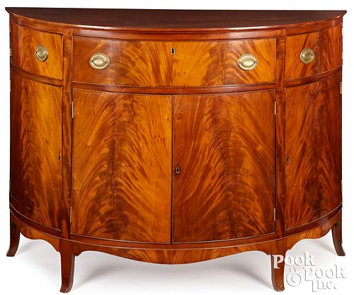 FEDERAL MAHOGANY DEMILUNE COMMODE,