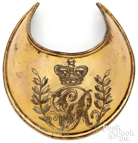 BRITISH GILT BRASS OFFICERS GORGET,