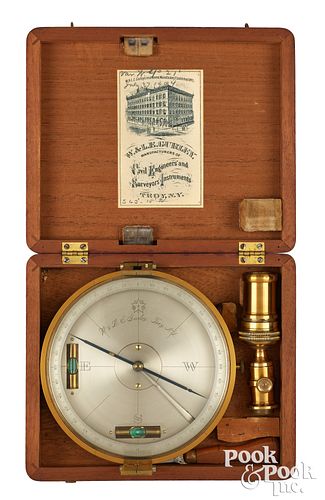 SURVEYOR'S BRASS POCKET COMPASS,