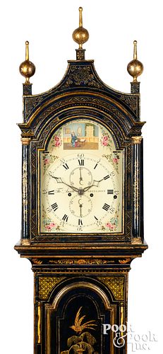 ENGLISH JAPANNED TALL CASE CLOCK  30dec2