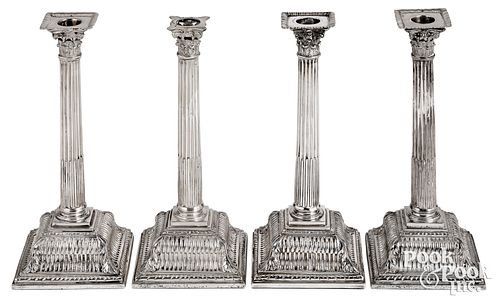 SET OF FOUR ENGLISH WEIGHTED SILVER