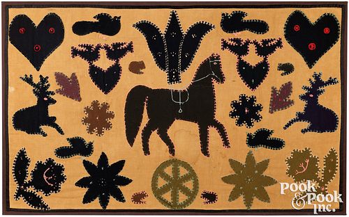 FELT WALL HANGING, LATE 19TH C.Oley