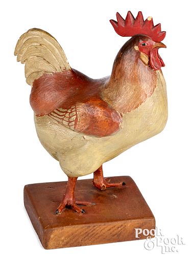 JOHN REBER CARVED AND PAINTED ROOSTERJohn 30df2d