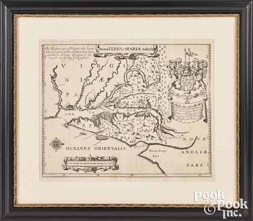 JOHN OGILBY ENGRAVED MAP OF MARYLAND,