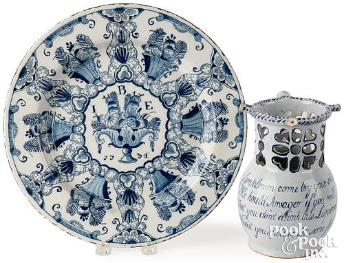 BLUE AND WHITE DELFTWARE CHARGER,