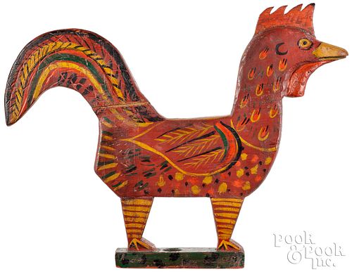CARVED AND PAINTED ROOSTER EARLY 30df91
