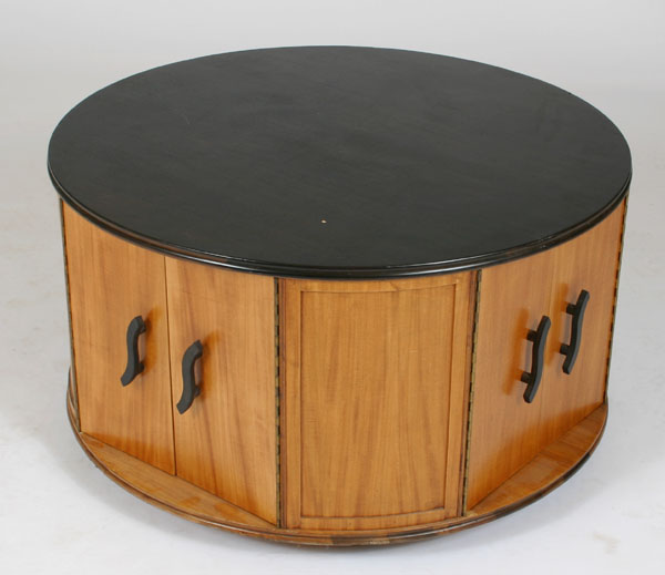 Round mahogany cocktail bar storage 4e329