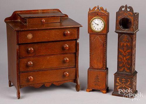 TWO TALL CASE CLOCK FORM WATCH