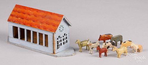 SMALL GERMAN PAINTED NOAH S ARK  30dfdf