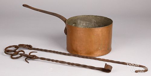 NEW YORK COPPER POT WITH IRON HANGERNew