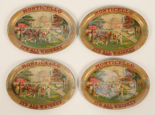 Four Monticello Whiskey tin advertising 4e334