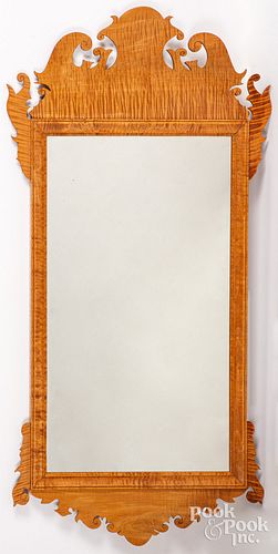 CHIPPENDALE STYLE TIGER MAPLE MIRRORChippendale