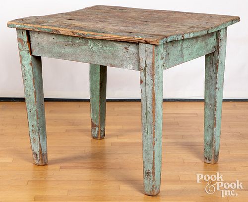 PAINTED PINE WORK TABLE 19TH C Painted 30e05d