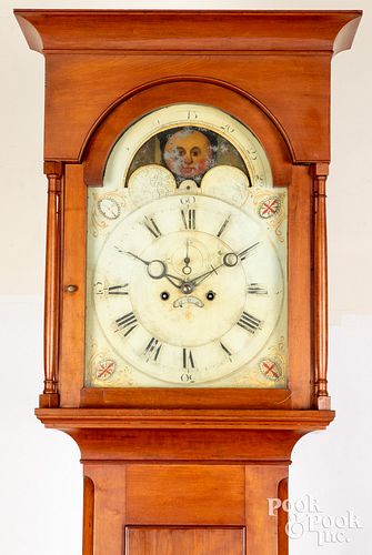 FEDERAL CHERRY TALL CASE CLOCK  30e066