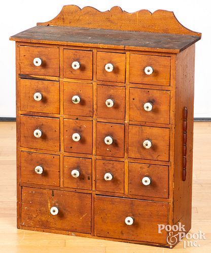 PINE SEED CABINET LATE 19TH C Pine 30e07b