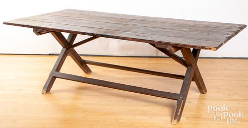 PINE TRESTLE TABLE 19TH C Pine 30e0a0