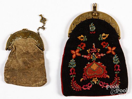 TWO EARLY PURSES DATED 1794Two 30e0b1