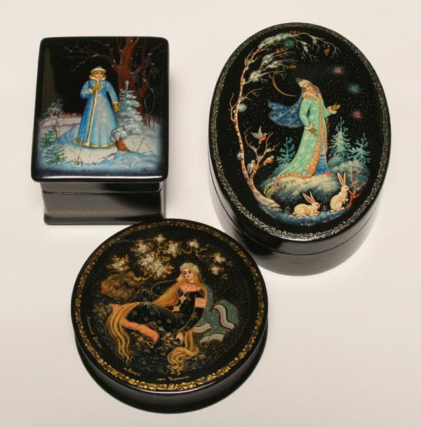 Russian hand painted enamel boxes 4e346