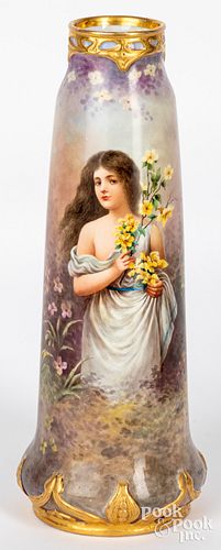 VIENNA HAND-PAINTED PORCELAIN VASE