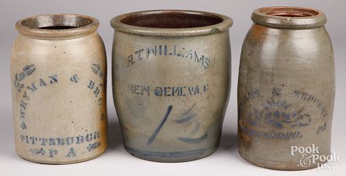 THREE WESTERN PENNSYLVANIA STONEWARE