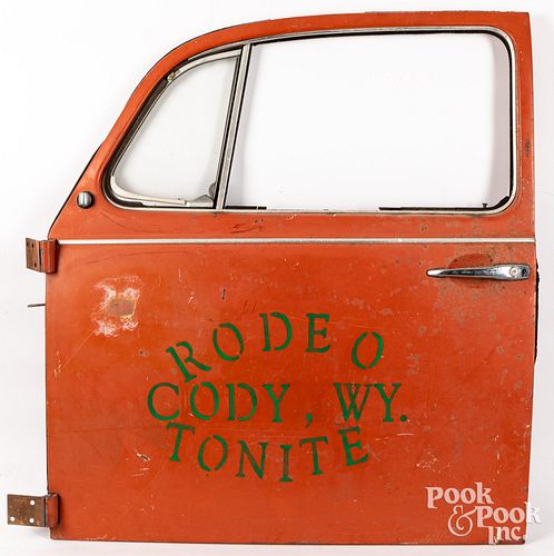 VINTAGE ADVERTISING CAR DOOR, MID