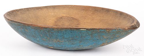 PAINTED OBLONG DOUGH BOWL, 19TH