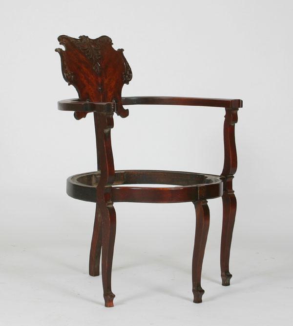 Victorian mahogany corner/sword chair