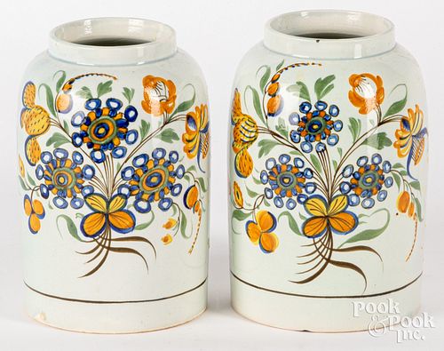 PAIR OF PEARLWARE TEA CADDIES  30e1f2