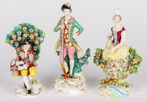 THREE PORCELAIN BOCAGE FIGURINESThree